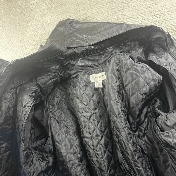 Black Leather Trench Coat 3XL 90s Goth Biker Duster Hooded Fantasy Matrix Neo - Picture 13 of 16